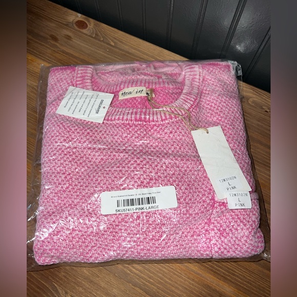 New In Mineral Washed Pink Sweater size Large - Picture 5 of 7